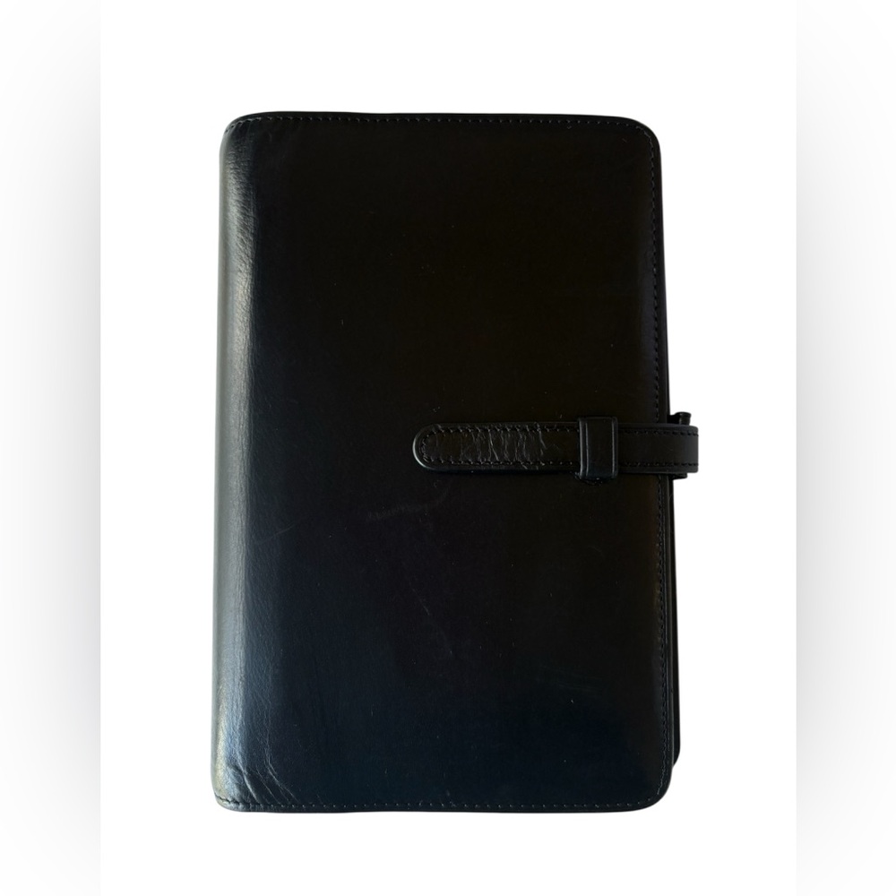 Vintage Coach Black Leather 6-Ring Agenda Planner Organizer Glove-Tanned